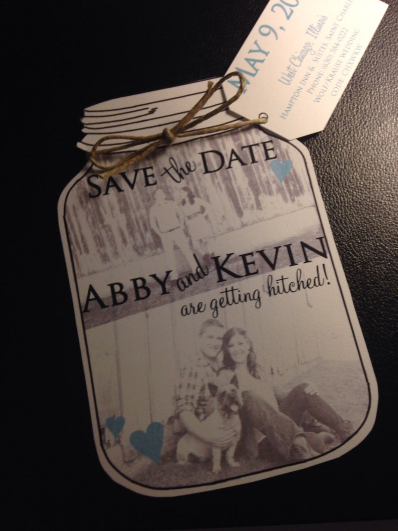 Mason Jar save the dates Weddings Country Wedding Wedding Save the Date Cards Save the Date