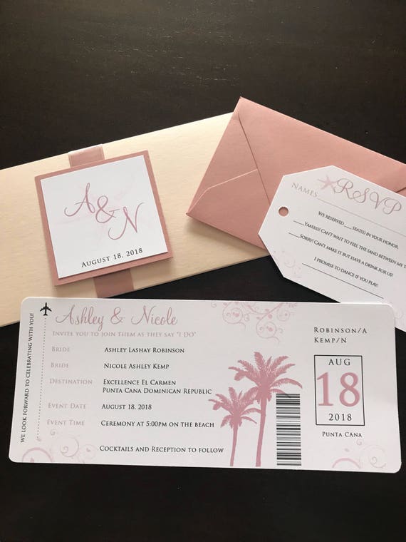 Destination Wedding Invitations Passport Wedding Invitations Etsy