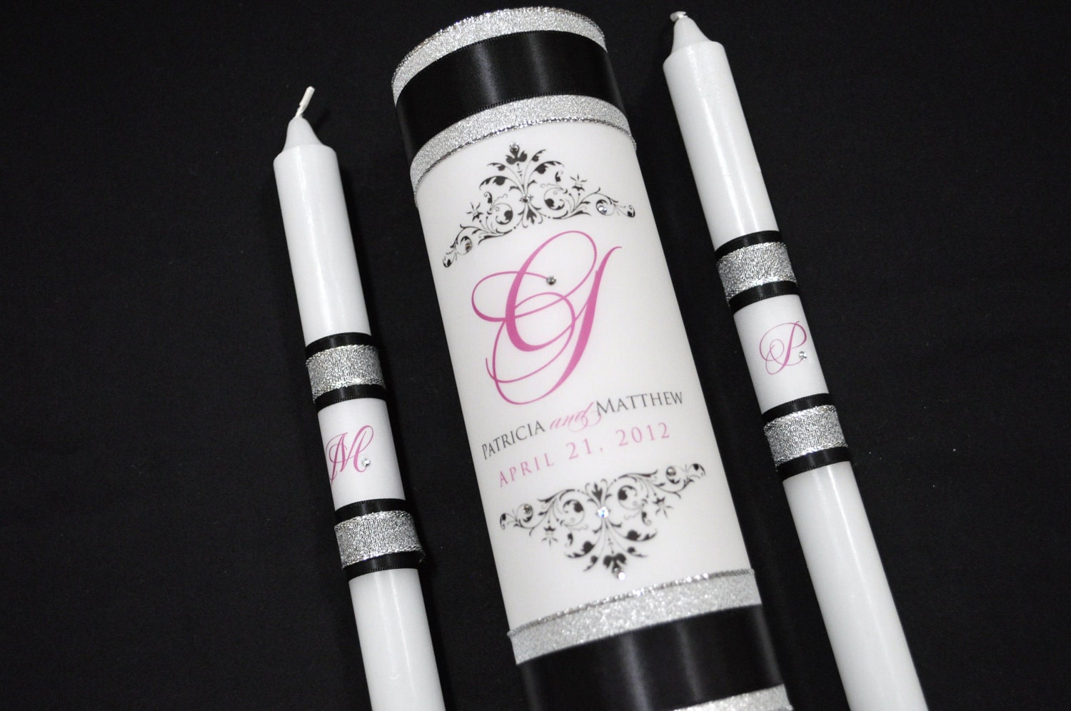 Unity Candle Set with crystals Etsy