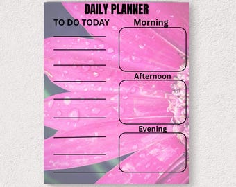 Printable Daily ADHD Planner.  Minimalist planner, block schedule, A quick way to organize you day.