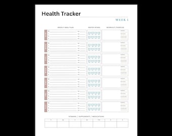 Health and Habit Tracker Digital Download Bundle