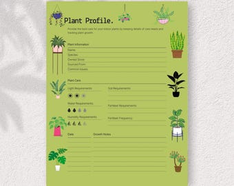 Plant Care Planner: Daily Tracker for Indoor Plants (Printable)