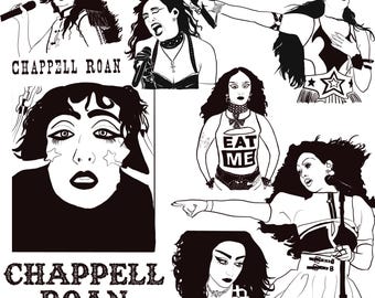 Chappell Roan Inspired SVG PNG Bundle | Pop Star Line Art | Digital Download | Concert Outfit Illustration | Cricut Cut File | Printable Wal