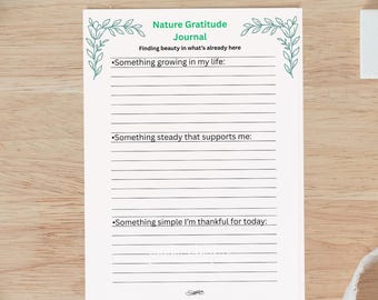 Gratitude Journal,  Printable Daily Reflection (One-Page Layout)
