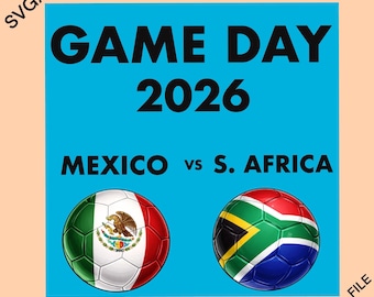 World Cup 2026 SVG/PNG Game Day Mexico vs South Africa match, T-Shirts, Gear, Stickers.