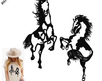 Western Inspired Style Horse SVG/PNG, Year Of The Horse png, Wall Art.