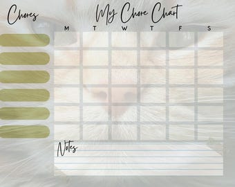 Printable Weekly Chore Chart | Kids Responsibility & Reward System (Digital Download)