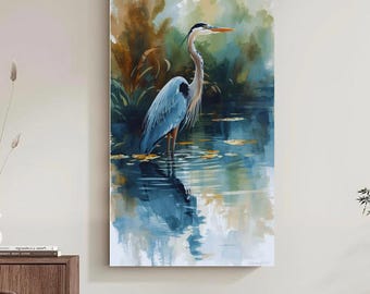 Blue Heron Wall Art / Printable / Digital File/ Multiple Sizes