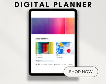 Notion Editable Daily Planner Bundle including 5 Printables
