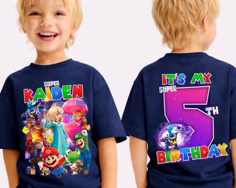 Inspired Game Birthday T-shirt: Mario Party Theme, All Sizes, Gift for Kids