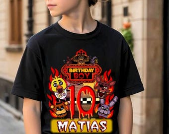 Inspired Freddi Birthday T-shirt: Game Party Theme, Family Matching, Gift for Kids