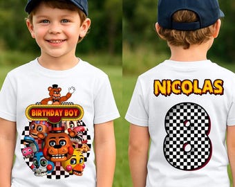 Inspired Freddi Birthday T-shirt: Game Party Theme, Family Matching, Gift for Kids