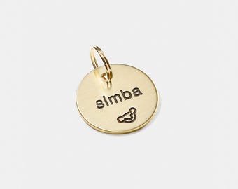 Round Deep Engraved Brass Pet Tag – Custom ID Tag for Dogs and Cats