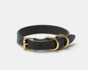 Rustic Leather Dog Collar / Black