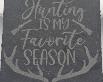 Personalized Slate Coaster Set – Engraved Natural Stone, Rustic Decor