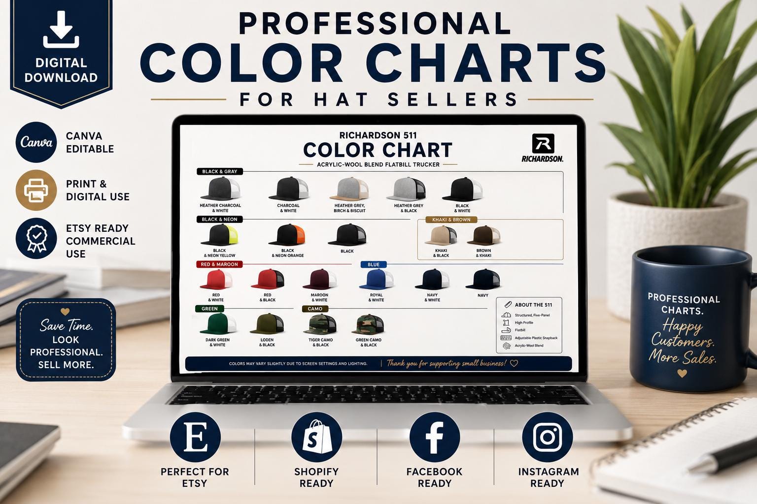 511 Color Richardson 511 Hat Color Chart Template, Color Guide, Richardson Hat ...