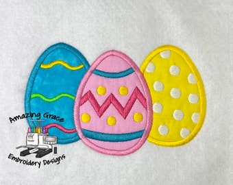 Easter Eggs Applique Machine Embroidery Design Instant Download - Etsy