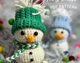 Crochet Snowman Candy Cane Amigurumi Pattern (PDF)
