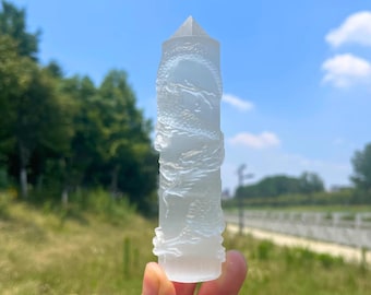 Natural Selenite Dragon Point,Crystal Obelisk,Home Decor