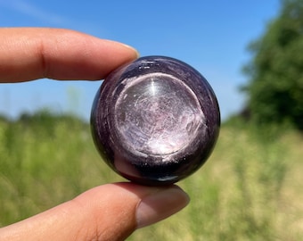 40mm+ Natural Lepidolite Sphere,Hand Carved Crystal Ball,Home Decor,Crystal Gift