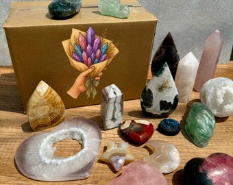 imperfect Crystal Mystery Box,Intuitively Chosen Healing Lucky Crystals,Carved Rocks & Minerals
