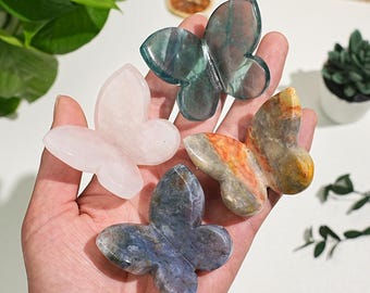 Natural Gemstone Butterfly Carving,Crystal Decor