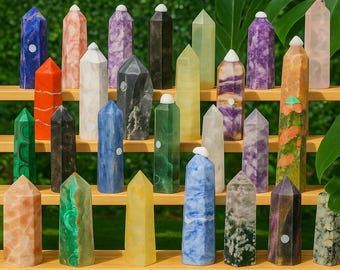 Natural Crystal Point Collection, Healing Gemstone Obelisk, Home Decor