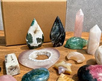 imperfect Mystery Crystal Box,Festival Crystals Surprise Box,Carved Rocks & Minerals