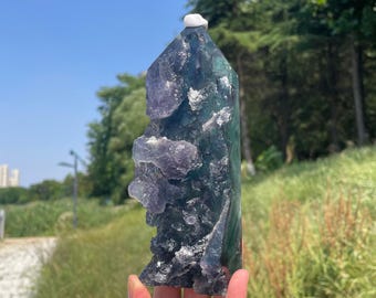 Imperfect Unique Natural Raw Fluorite Point,Crystal Tower,Quartz Obelisk,Home Decor