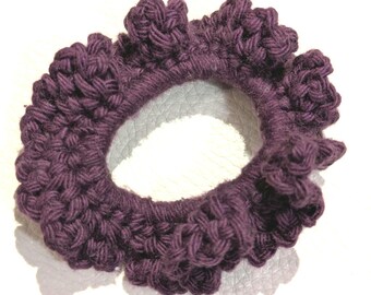 Purple Wine colour Crochet hair tie. Size small
