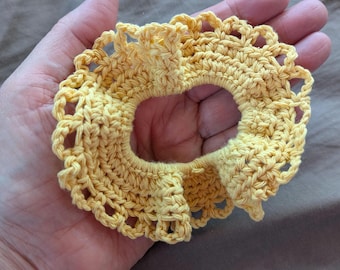 Yellow Crochet hair tie. Medium size