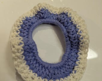 Periwinkle Crochet hair tie. Medium size