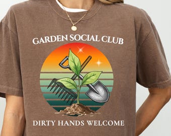 Garden Social Club Shirt, Plant Lover Gift, Botanical Cottagecore Shirt, Nature Lover Vintage Tee, Comfort Colors Garden Aesthetic Top