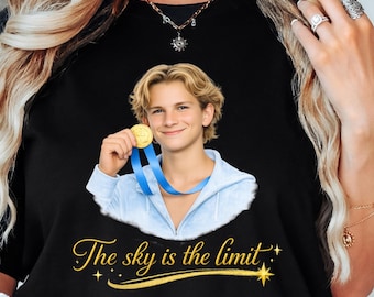 Ilia Malinin The Sky Is The Limit Shirt, Figure Skating Fan Gift, Comfort Colors Ice Skating Tee, Gold Medal Skater Vintage Graphic Shirt
