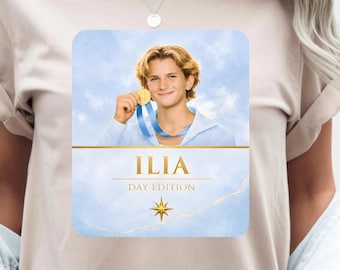 Ilia Malinin Day Edition Shirt, Figure Skating Fan Tee, Ice Blue Gold Aesthetic Shirt, Double Sided Skating Shirt, Ilia Inspired Gift