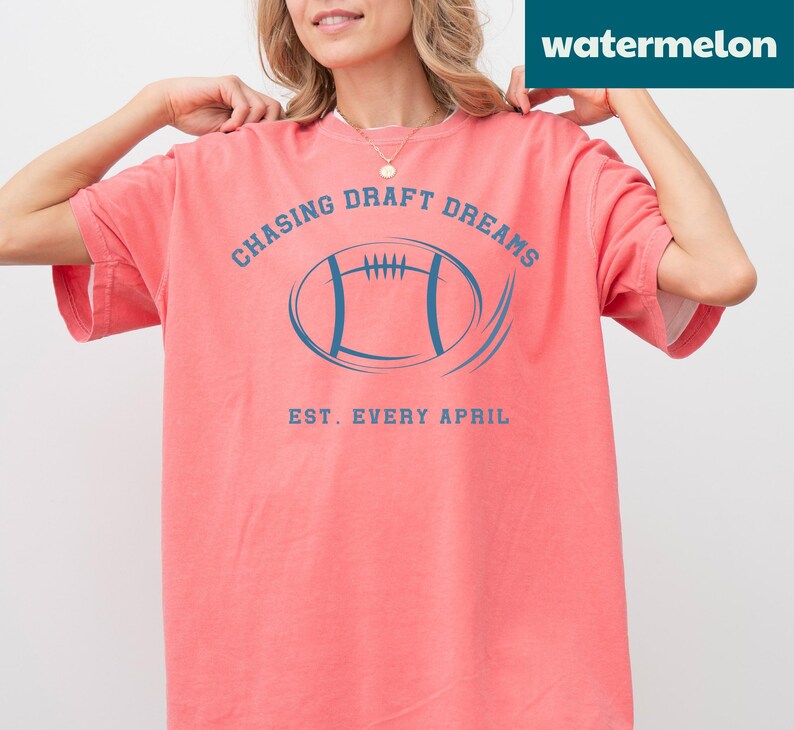 vintage football shirt chasing draft dreams distressed tee