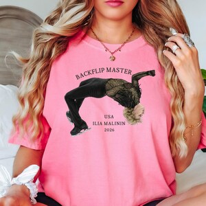 Short sleeve figure skating shirt backflip master design