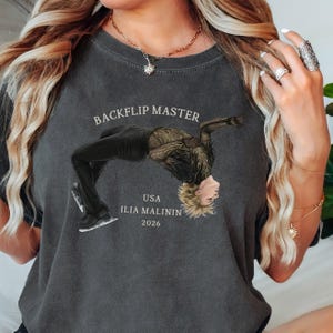 Adult figure skating shirt with backflip master design