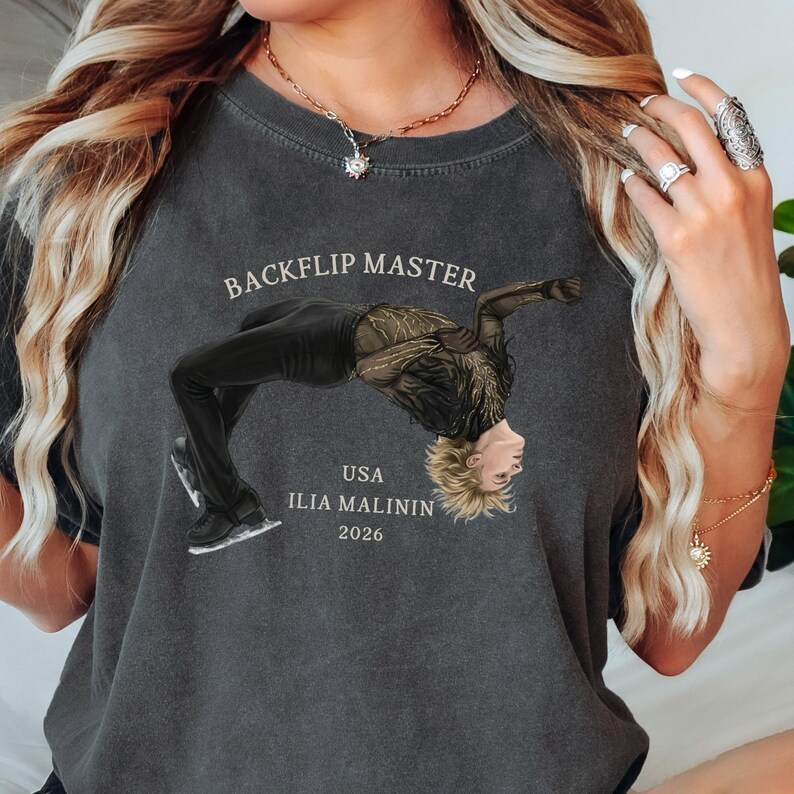 Adult figure skating shirt with backflip master design