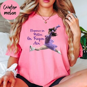 Figure skating shirt with elegant skater jump illustration