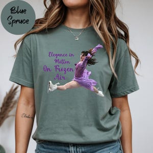 Ice skater gift shirt for skating fans blue spruce