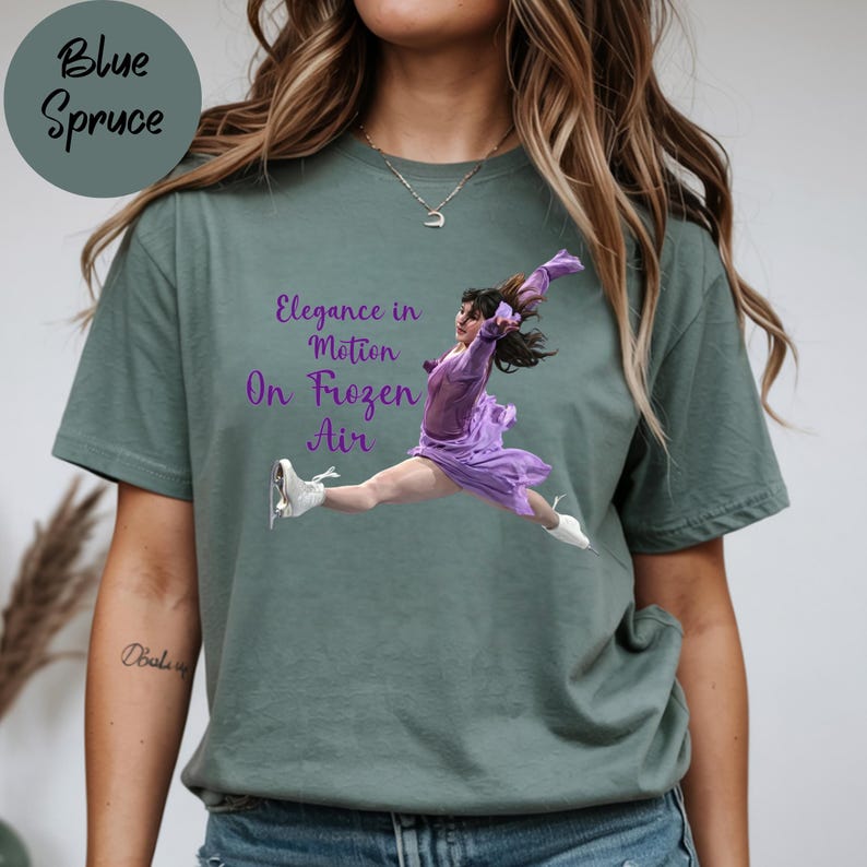 Ice skater gift shirt for skating fans blue spruce