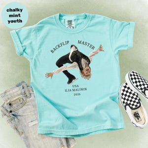 Youth figure skating shirt with backflip master design
