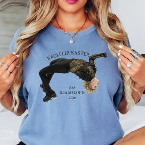 Figure skating fan shirt featuring backflip master design