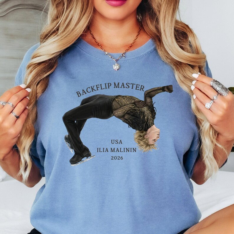 Figure skating fan shirt featuring backflip master design