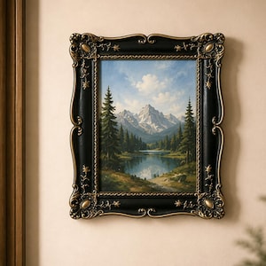 Ornate 5 × 7 inches Black Gold Picture Frame, Vintage Victorian Style Tabletop Wall Decor