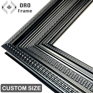 Custom Size 2 1/4” Wide Classic Black Ornate Frame – Handmade to Your Dimensions