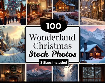Fotos de stock navideñas de Winter Wonderland / MRR/PLR / Estética invernal acogedora / Imágenes de stock navideñas / Contenido para redes sociales / Marca de blogger