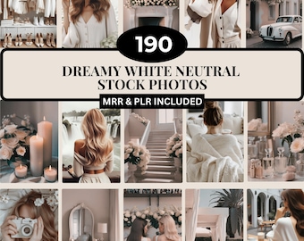 190 fotos de stock de ensueño en blanco neutro sin rostro / Imágenes de Canva con estética romántica / Paquete de contenido de estilo de vida / MRR PLR / Estética europea