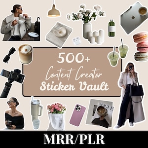 Paquete de más de 500 stickers de carrusel MRR PLR / Paquete de stickers de Canva / Stickers PNG para redes sociales / Stickers de carrusel de Instagram / Paquete para redes sociales